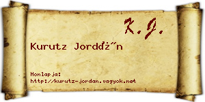 Kurutz Jordán névjegykártya